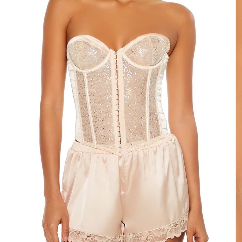 Sparkling Beige Corset Top forever 21